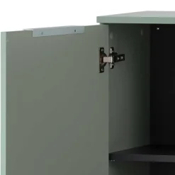 Badezimmer Highboard in Graugrün und Eiche - Liz