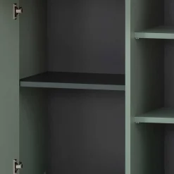 Badezimmer Highboard in Graugrün & Gold - Vilatata