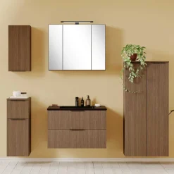 Badezimmer Hängeschrank in Eiche Dunkel - Ucaida