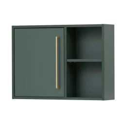 Badezimmer Hängeschrank in Dunkelgrün & Gold - Aqua