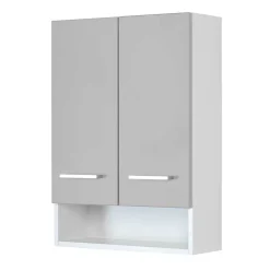 Badezimmer Hängeschrank in hellem Grau - Girios