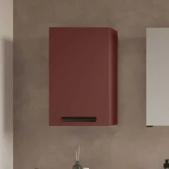 Badezimmer Hängeschrank in Dunkelrot - Exeler