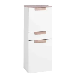 Badezimmer Hängeschrank Tymos in Weiß Hochglanz