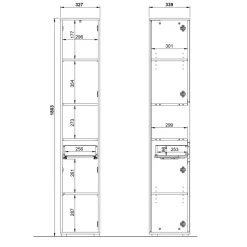 Badezimmer Hochschrank in Grau - Ancela