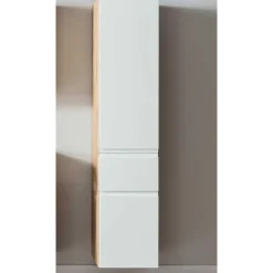 Badezimmer Hochschrank in mattem Weiß - Eight