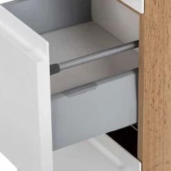 Badezimmer Hochschrank in mattem Weiß - Eight