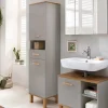 Badezimmer Hochschrank in Platingrau - Nienzo