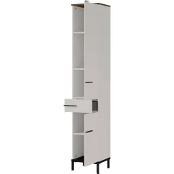 Badezimmer Hochschrank in Hellgrau - Dolida