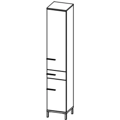 Badezimmer Hochschrank in Hellgrau - Dolida