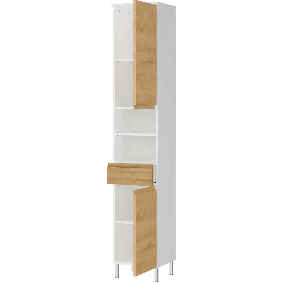 Badezimmer Hochschrank zweifarbig - Aspariavo