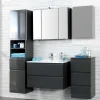 Badezimmer Kombination Blaxin mit 3D Spiegelschrank (vierteilig)