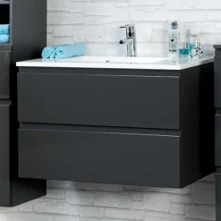 Badezimmer Kombination Blaxin mit 3D Spiegelschrank (vierteilig)