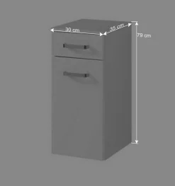 Badezimmer Kombination Sagunis in Weiß (sechsteilig)