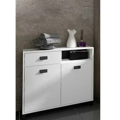 Badezimmer Kommode in Weiß mit Schwarz - Envaton