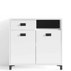 Badezimmer Kommode in Weiß mit Schwarz - Envaton
