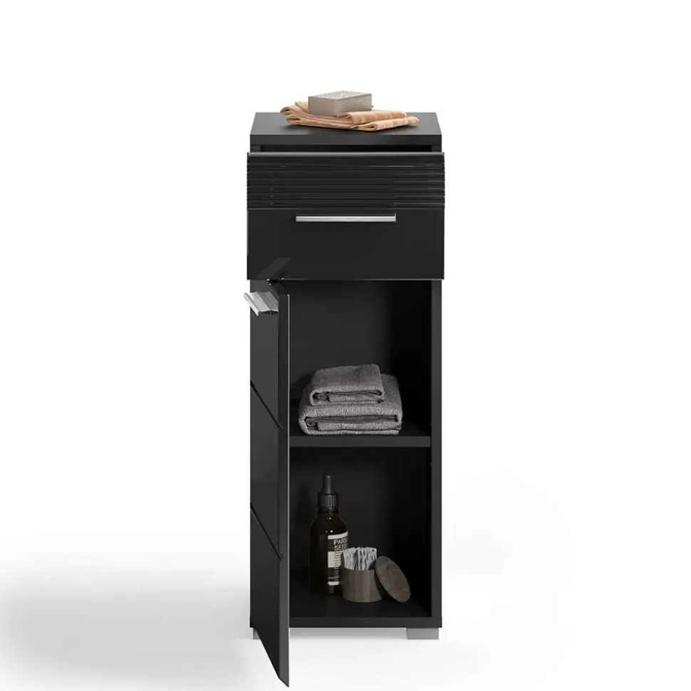 Badezimmer Möbelblock in Schwarz - Culina (fünfteilig)