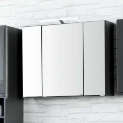 Badezimmer Möbelset Blaxin in Anthrazit Hochglanz (fünfteilig)