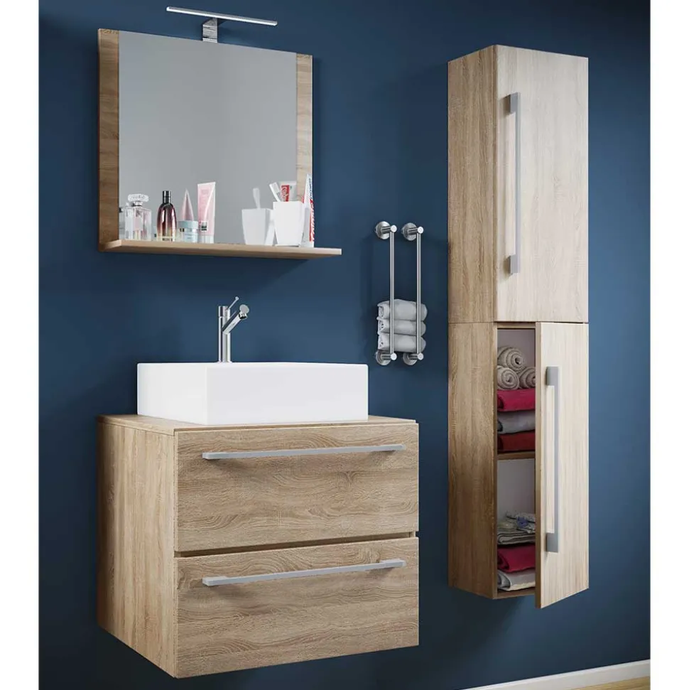 Badezimmer Möbelset in Holzoptik - Caleena (dreiteilig)