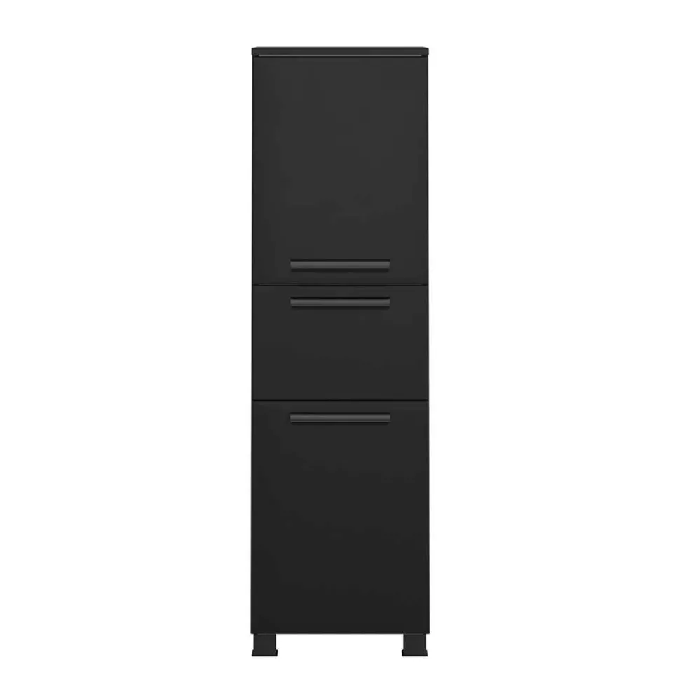 Badezimmer Midischrank in Schwarz - Ostoro