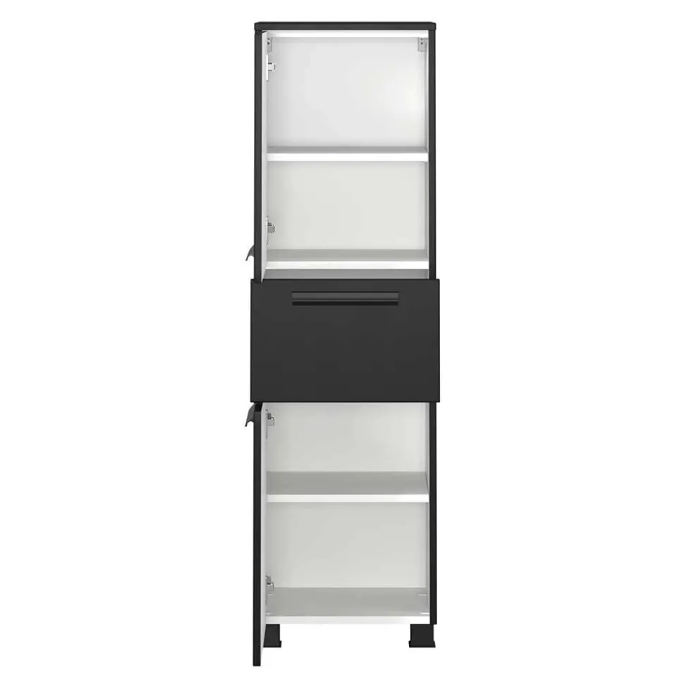 Badezimmer Midischrank in Schwarz - Ostoro