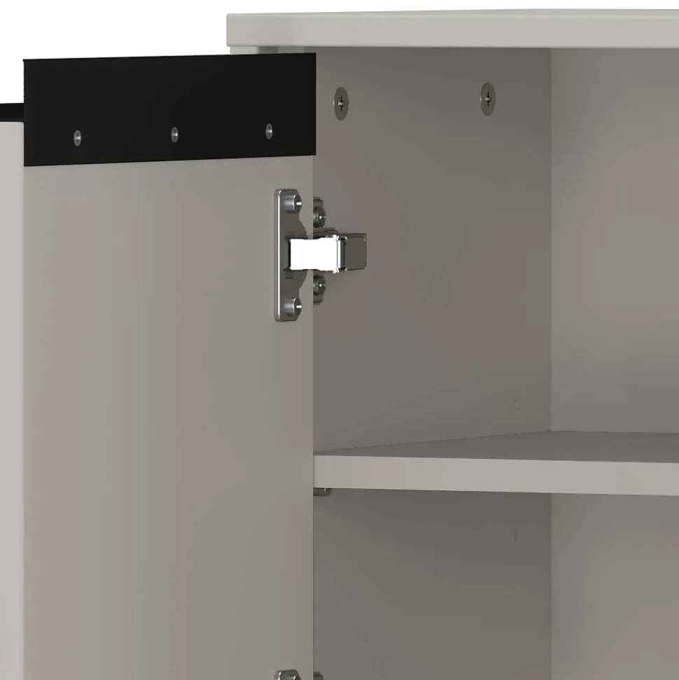 Badezimmer Midischrank in Grau - Ancela