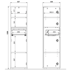 Badezimmer Midischrank in Grau - Ancela