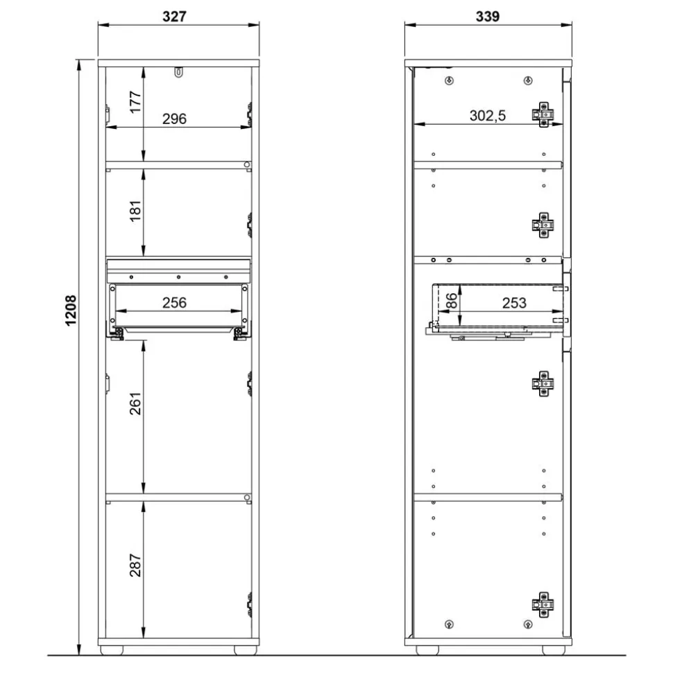Badezimmer Midischrank in Grau - Ancela
