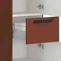 Badezimmer Midischrank in Dunkelrot - Exeler