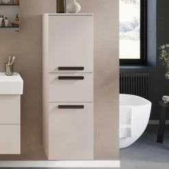 Badezimmer Midischrank in Hellgrau - Adendras