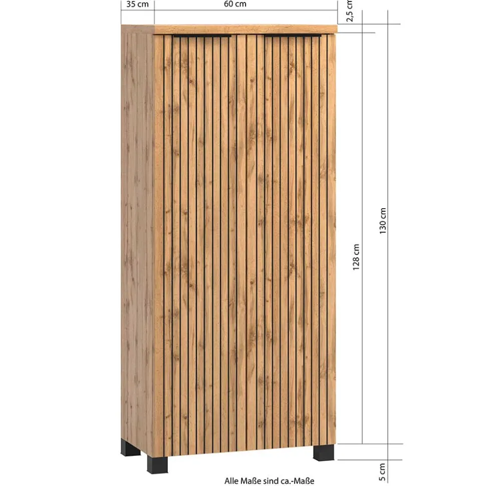 Badezimmer Midischrank mit Doppeltür - Crystoga