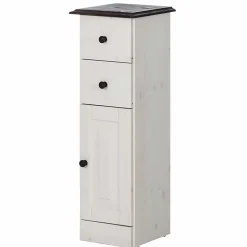 Badezimmer Schrank in Weiß mit Dunkelbraun - Malka