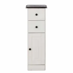 Badezimmer Schrank in Weiß mit Dunkelbraun - Malka