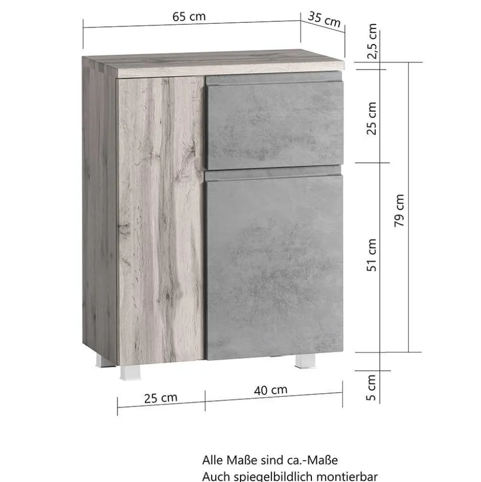 Badezimmer Schrankset modern - Mia (dreiteilig)