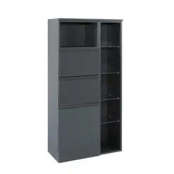 Badezimmer Seitenschrank Blaxin in Anthrazit Hochglanz