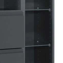 Badezimmer Seitenschrank Blaxin in Anthrazit Hochglanz
