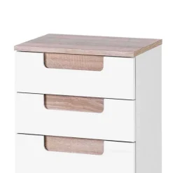 Badezimmer Seitenschrank Tymos in Weiß Hochglanz