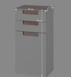 Badezimmer Seitenschrank Tymos in Weiß Hochglanz