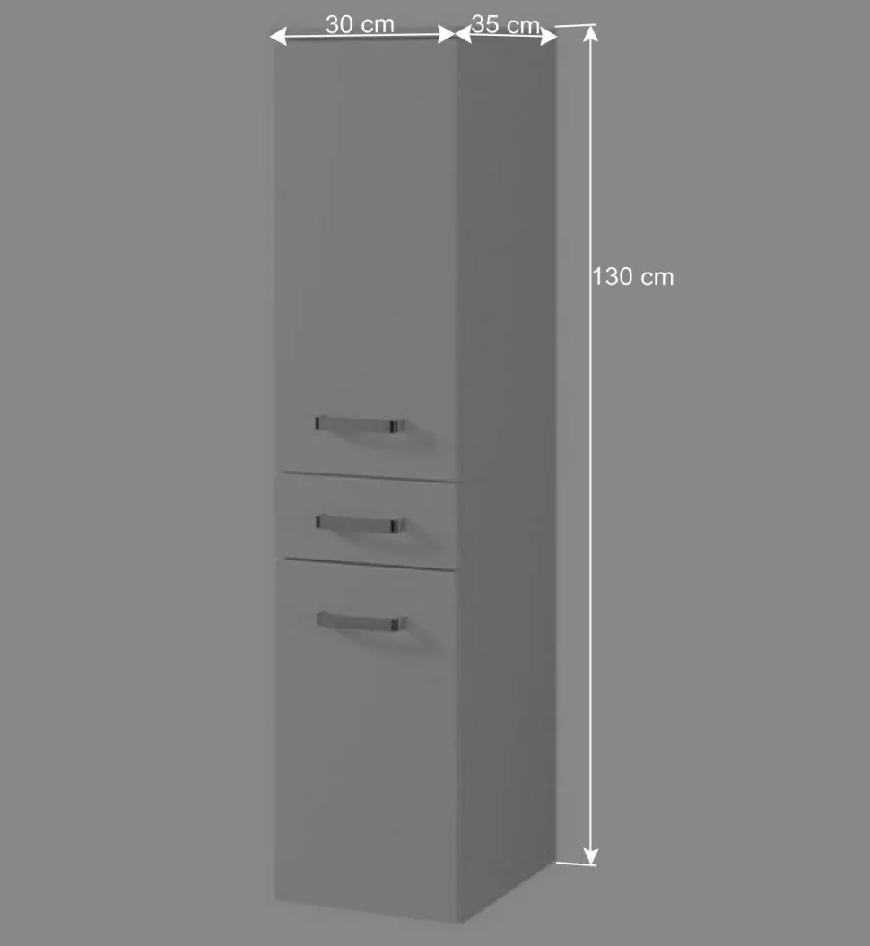 Badezimmer Set Sagunis in Weiß Hochglanz (fünfteilig)