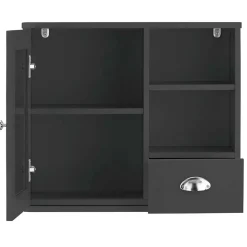 Badezimmer Spiegelschrank 1-türig & Schublade & Fächer - Zenca