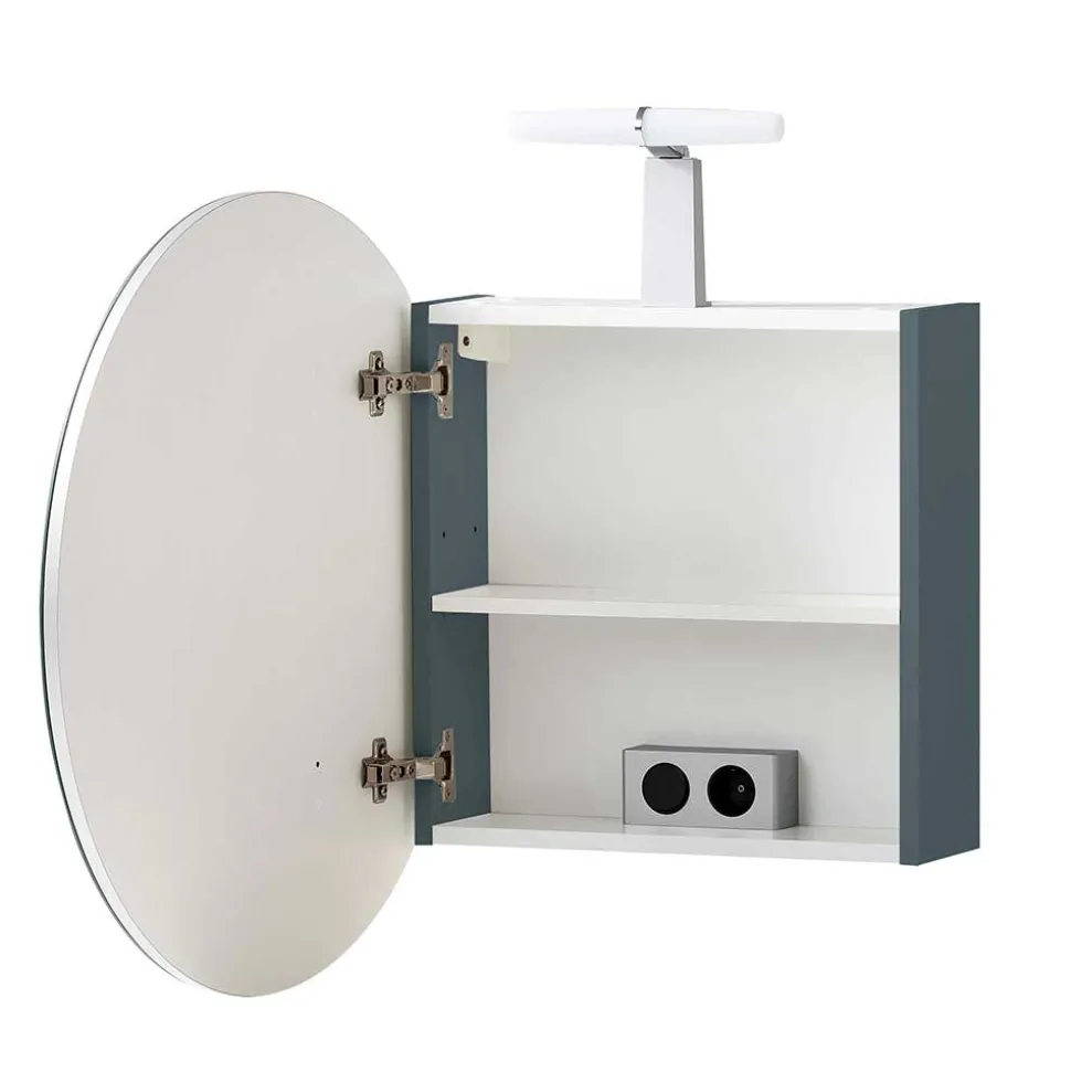 Badezimmer Spiegelschrank in Rund mit LED - Matrera