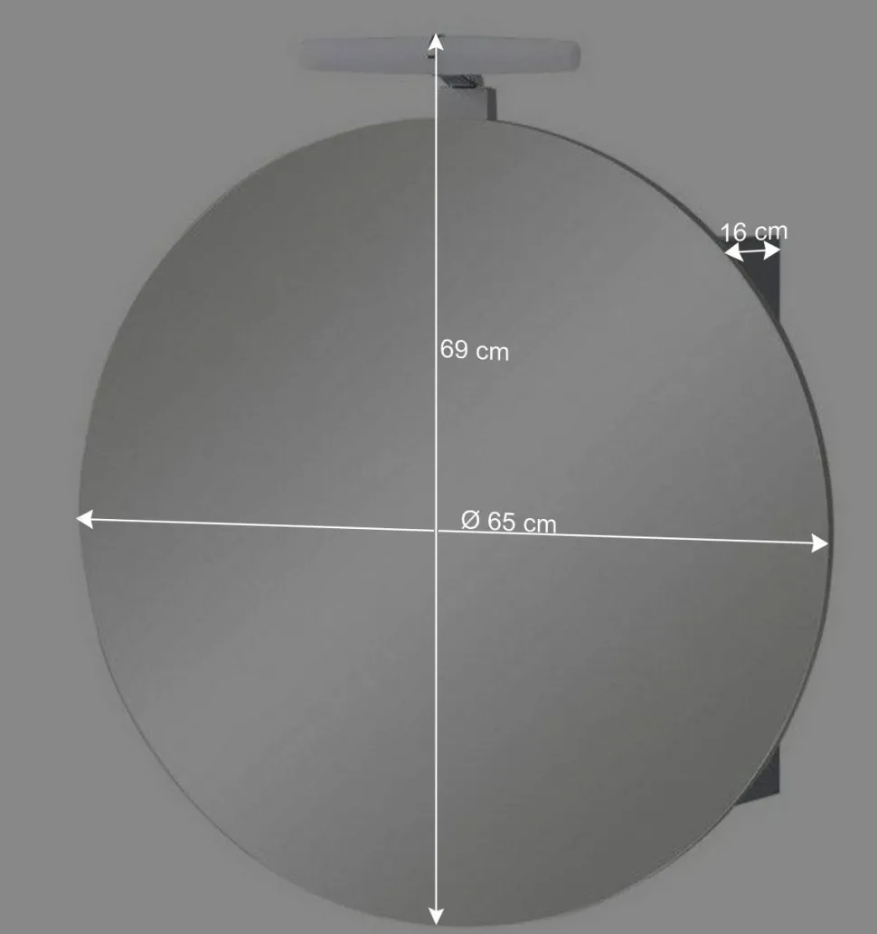 Badezimmer Spiegelschrank in Rund mit LED - Matrera