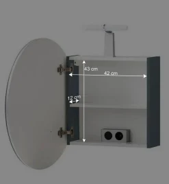 Badezimmer Spiegelschrank in Rund mit LED - Matrera