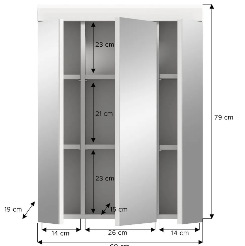 Badezimmer Spiegelschrank in Weiß - Henriette