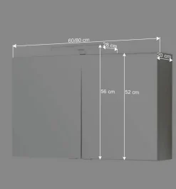 Badezimmer Spiegelschrank Tymos mit LED Beleuchtung