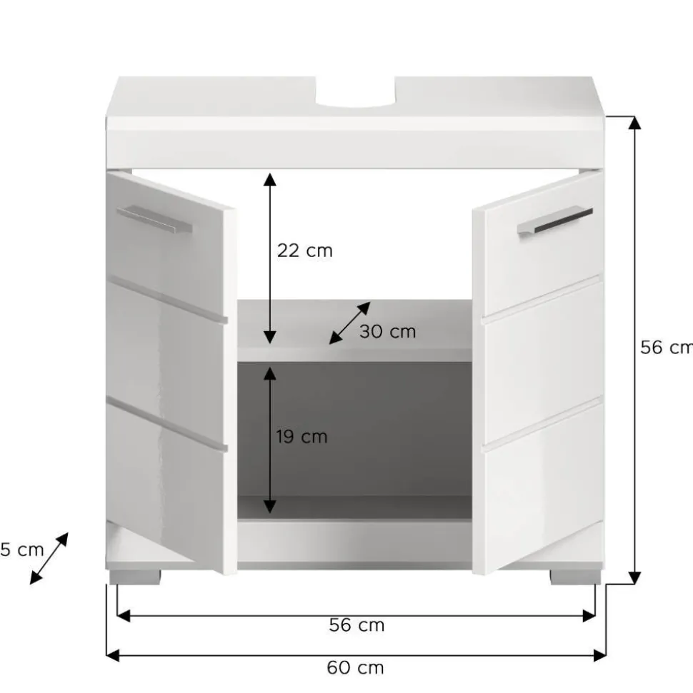 Badezimmer Unterbeckenschrank in Weiß - Henriette
