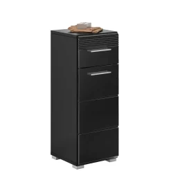 Badezimmer Unterschrank in Schwarz hochglänzend - Culina