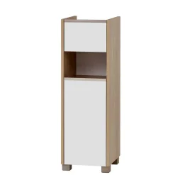 Badezimmer Unterschrank in Weiß und Eiche Hell - Ronya