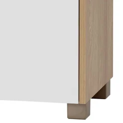 Badezimmer Unterschrank in Weiß und Eiche Hell - Ronya