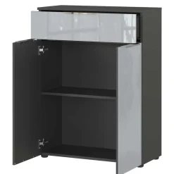 Badezimmer Vertiko in Silbergrau Glas - Dikono