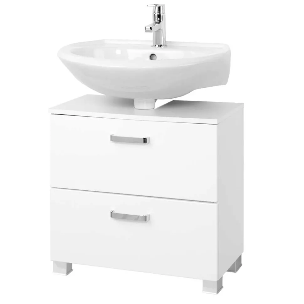 Badezimmer Waschbeckenschrank Sagunis in Weiß
